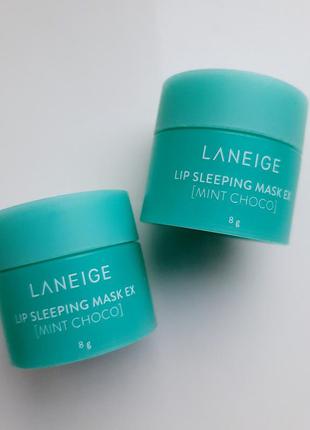 Нічна маска для губ laneige lip sleeping mask mint choco1 фото