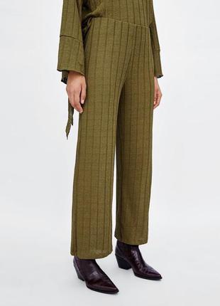 Трикотажные вязаные штаны кюлоты палаццо zara