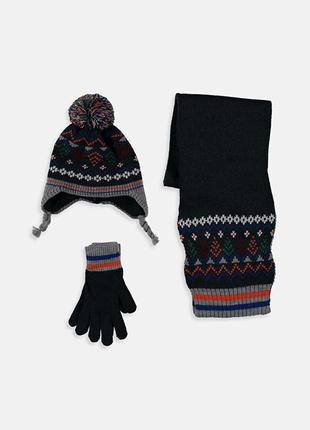Набор lc waikiki, шапка,шарф, перчатки , 3-4 года