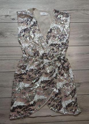 Нарядное блестящее платье сукня с пайетками бренд: lashes