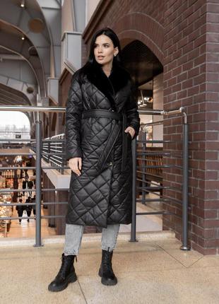 Женское пальто плащевка очень тёплое зима чёрного цвета. все размеры! стокгольм зима7 фото