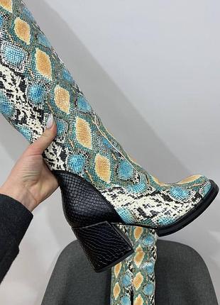 Ботфорти комплект luxery 💠 шкіра пітон натуральна осінь зима