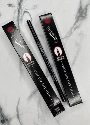 Олівець для брів j.cat beauty pro-cision micro slim brow pencil у відтінку black