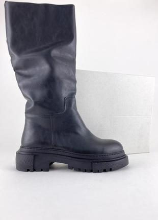 Женские сапоги gia boot black (мех)❄️