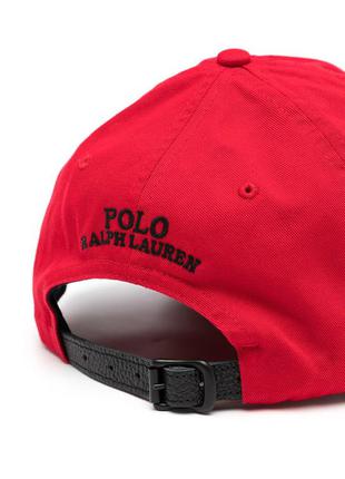 Мужская красная бейсболка  polo ralph lauren с вышивкой polo bear2 фото