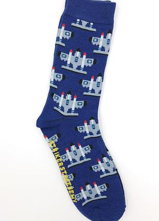 ✈яскраві кольорові чоловічі шкарептки з літачками, сині шкарпетки бавовняні, якісні🔝