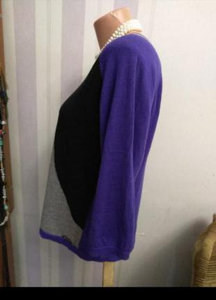 Легкий свитер джемпер колорблок м мериноса6 фото