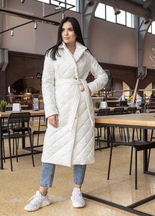 Модне молодіжне жіноче зимове пальто стокгольм біле4 фото