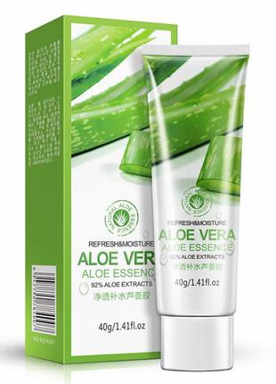 Гель для обличчя bioaqua aloe vera essence з алое віра зменшує пори 40 г