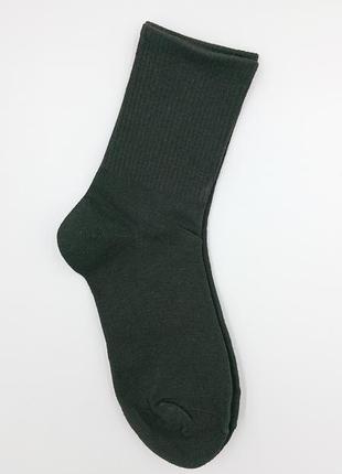 Черные женские класические носочки, высокие с резинкой, качественные🔝2 фото