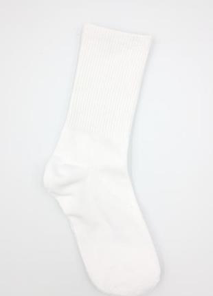 Білі класичні жіночі шкарпеточки, білі високі шкарпетки з резинкою🔝2 фото