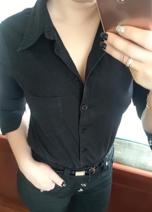 Сорочка чорна,рукав 3/4