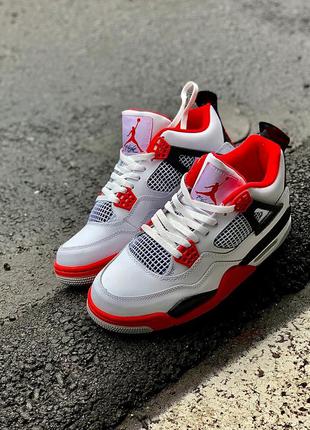 Чоловічі/жіночі кросівки nike air jordan 4 retro "fire red"3 фото