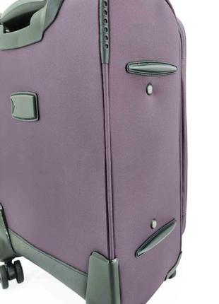 Дорожній маленький чемодан для ноутбука тканинний ousen 3 на 4х парних колесах фіолетовий3 фото