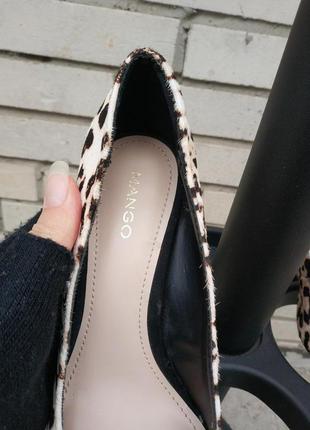 Женские туфли леопардовый принт эффект меха испанского бренда mango8 фото