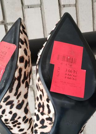 Женские туфли леопардовый принт эффект меха испанского бренда mango5 фото
