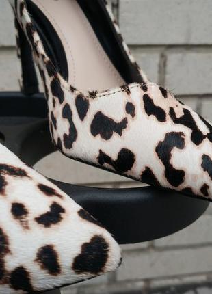 Женские туфли леопардовый принт эффект меха испанского бренда mango4 фото