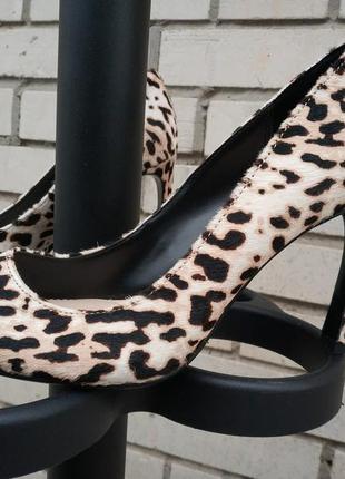 Женские туфли леопардовый принт эффект меха испанского бренда mango9 фото