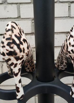 Женские туфли леопардовый принт эффект меха испанского бренда mango3 фото