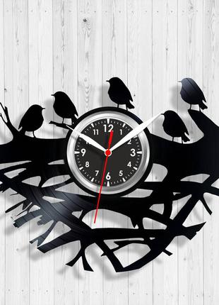 Годинник із гілками годинники дитячі годинники з вінілу любовний годинник вінілова пластинка годинник із пташками годинника гніздо
