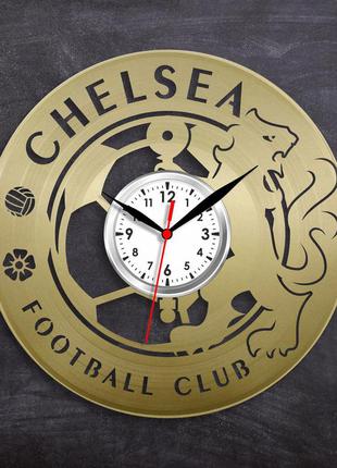 Часы цвета золота футбольный клуб челси часы настенные виниловые футбол логотип клубу челси часы для офиса