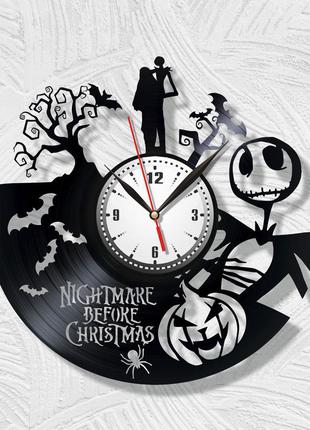 Nightmare before christmas кошмар перед різдвом годинник вініловий годинник годинник на стіну чорний годинник подарунок дітям