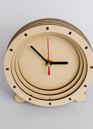 Годинник дерев'яний круглий годинник годинник бежевий годинник настільний бежевий годинник годинник без будильника 15 сантиметрів2 фото