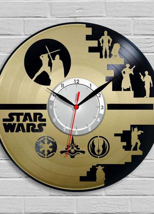 Годинник у кольорі золота star wars годинник годинник на стіну зірковий годинник персонажі зоряних війн 300 мм1 фото