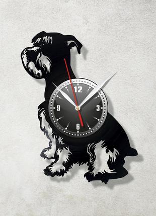 Шнауцер часы собака часы винил маленька собачка собака шнауцер черные часы шнауцер часы на стену порода собак