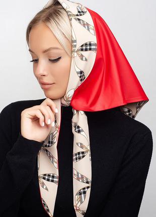 Женская косынка из кожзама барбара красный