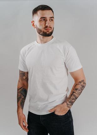 Базовая белая мужская футболка 100% хлопок (+25 цветов)