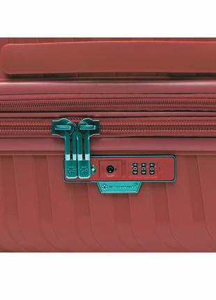 Дорожный средний чемодан snowball 04303 м на 4 двойных колесах красный7 фото