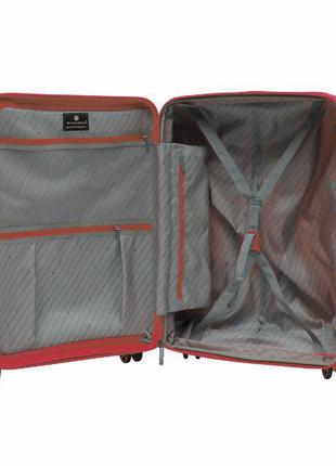 Дорожный средний чемодан snowball 04303 м на 4 двойных колесах красный6 фото