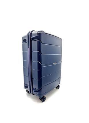 Дорожная ручная кладь чемодан mcs 366 полипропилен на 4 х двойных колесах синий