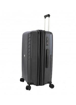 Дорожній середній поліпропіленовий валізу snowball 91403 м на 4 подвійних колесах сірий