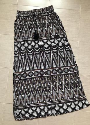 Легкая макси юбка, в пол, с боковыми разрезами, из вискозы, h&m. s8 фото