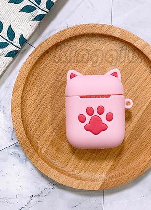 Захисний силіконовий чохол з карабіном для airpods 1/2 та tws "pink claw"