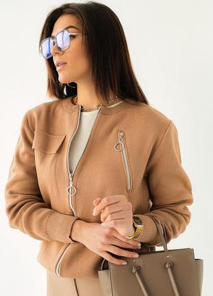 Гармоничная кофта трикотаж на молнии акрил женская