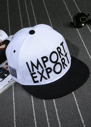 Кепка снепбек import export с прямым козырьком белая, унисекс1 фото