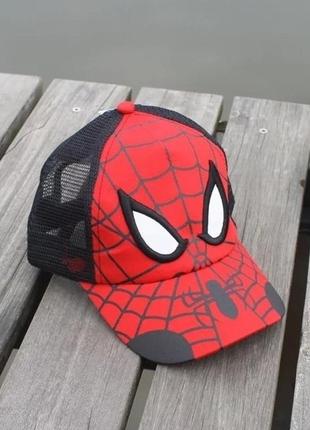 Детская кепка тракер человек паук (spider man) с сеточкой черная, унисекс