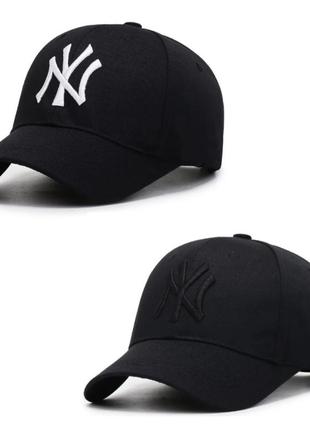 Кепка бейсболка ny (new york yankees) черный логотип, унисекс