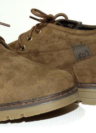 Чоловічі зимові черевики коричневого кольору3 фото