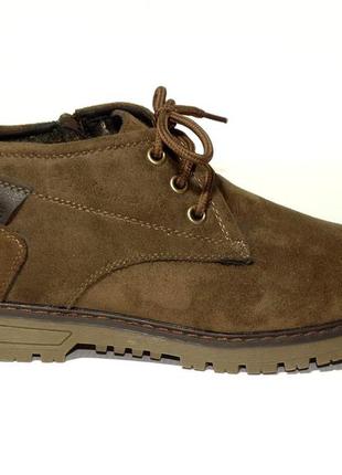 Чоловічі зимові черевики коричневого кольору2 фото