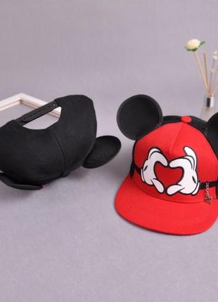 Детская кепка снепбек с ушками микки маус (mickey mouse «мышонок микки») disney с прямым козырьком 2, унисекс8 фото