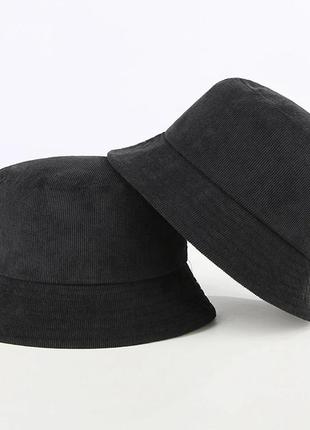 Панама вельвет чорна, унісекс