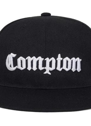 Кепка снепбек compton 3 с прямым козырьком белая, унисекс