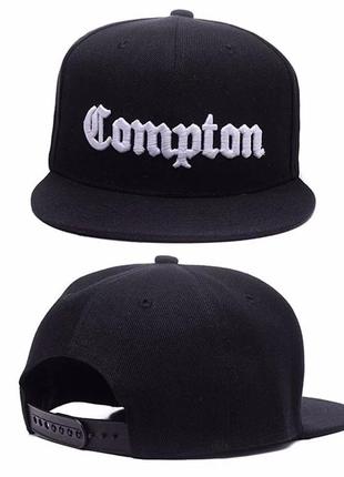 Кепка снепбек compton 3 с прямым козырьком белая, унисекс4 фото