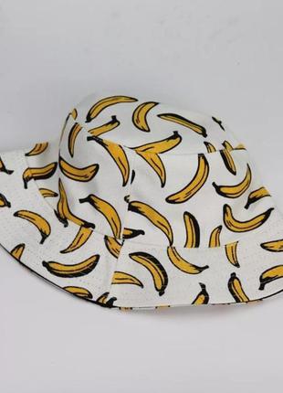 Панама двухсторонняя банан белая 2, унисекс9 фото