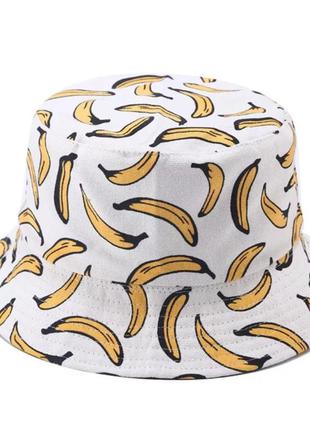 Панама двухсторонняя банан белая 2, унисекс
