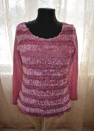 Теплый джемпер, туника с мохером, paprika